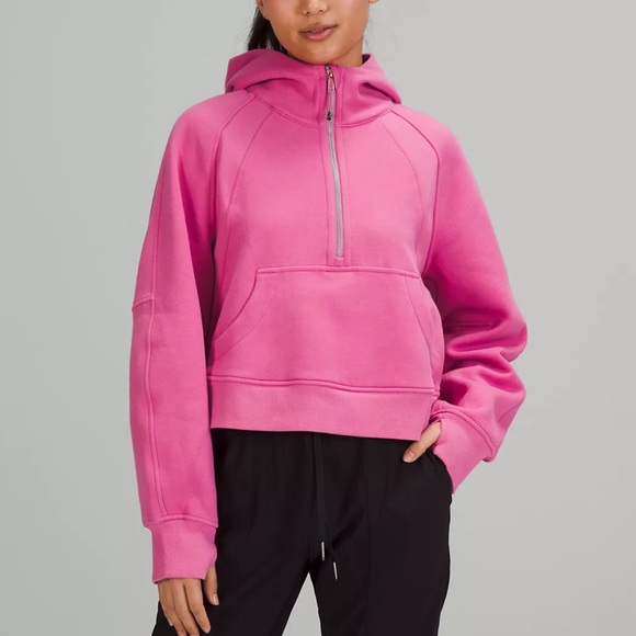 Lululemon PINK BLOSSOM M/L Scuba Oversized Half-Zip Hoodie - Picture 4 of 7